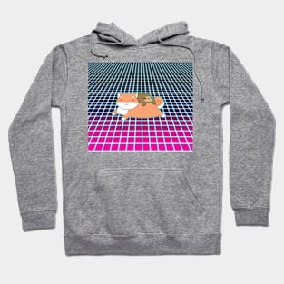 Little Sloth and Shiba Vaporwave Hoodie